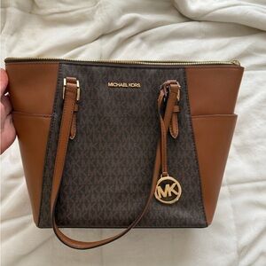 Michael Kors Brown and Tan Signature Tote